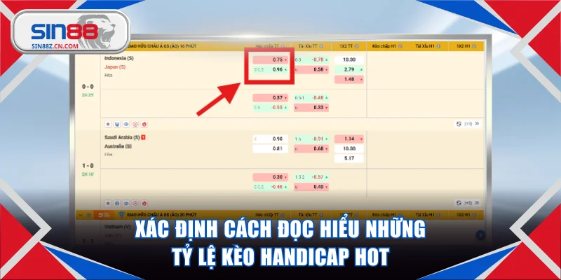 Xác định cách đọc hiểu những tỷ lệ kèo handicap hot